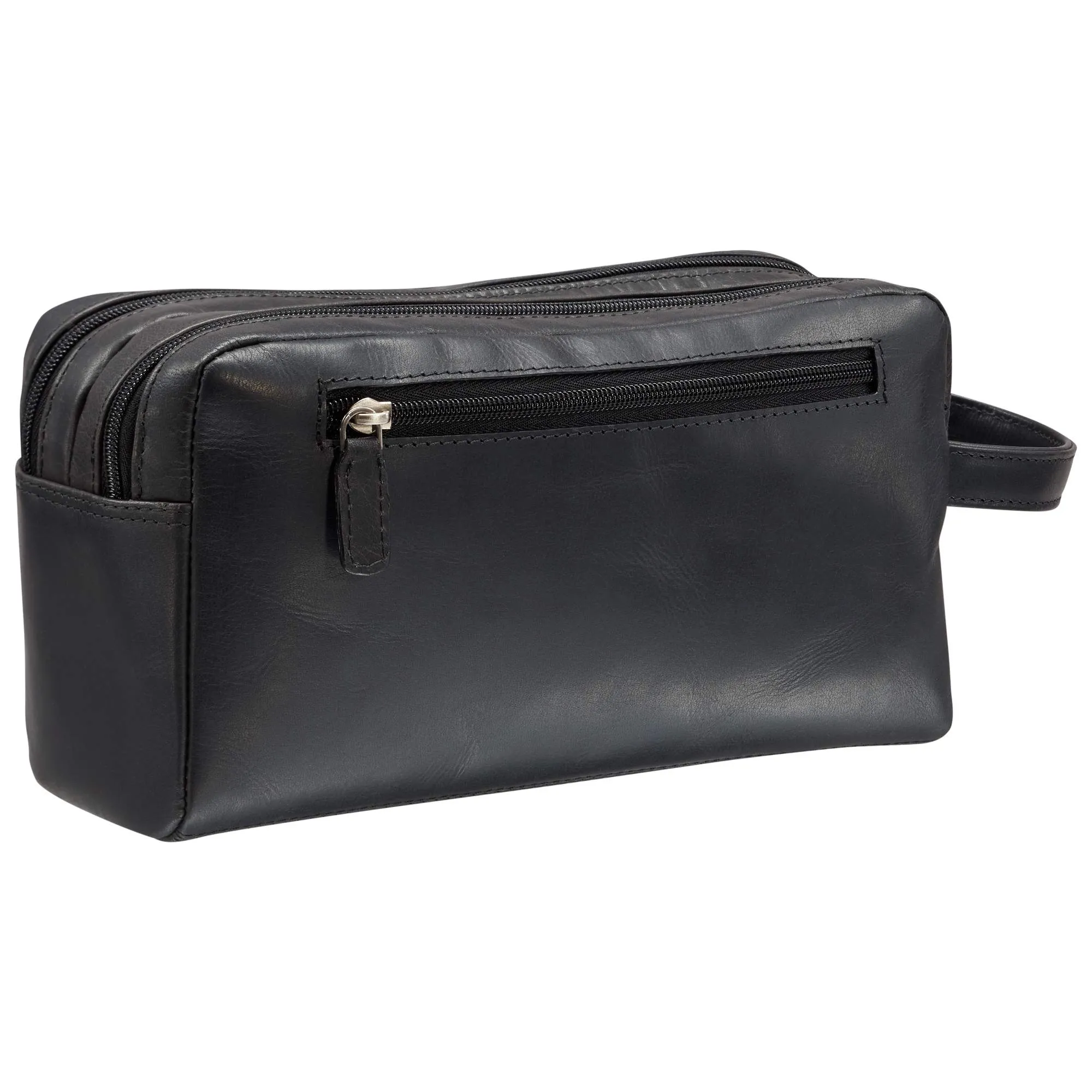 Mancini Double Compartment Top Zipper Toiletry Kit