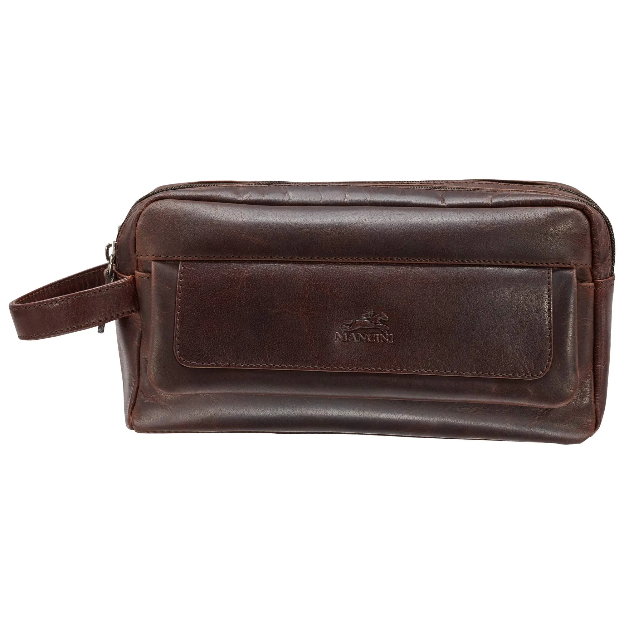 Mancini Double Compartment Top Zipper Toiletry Kit