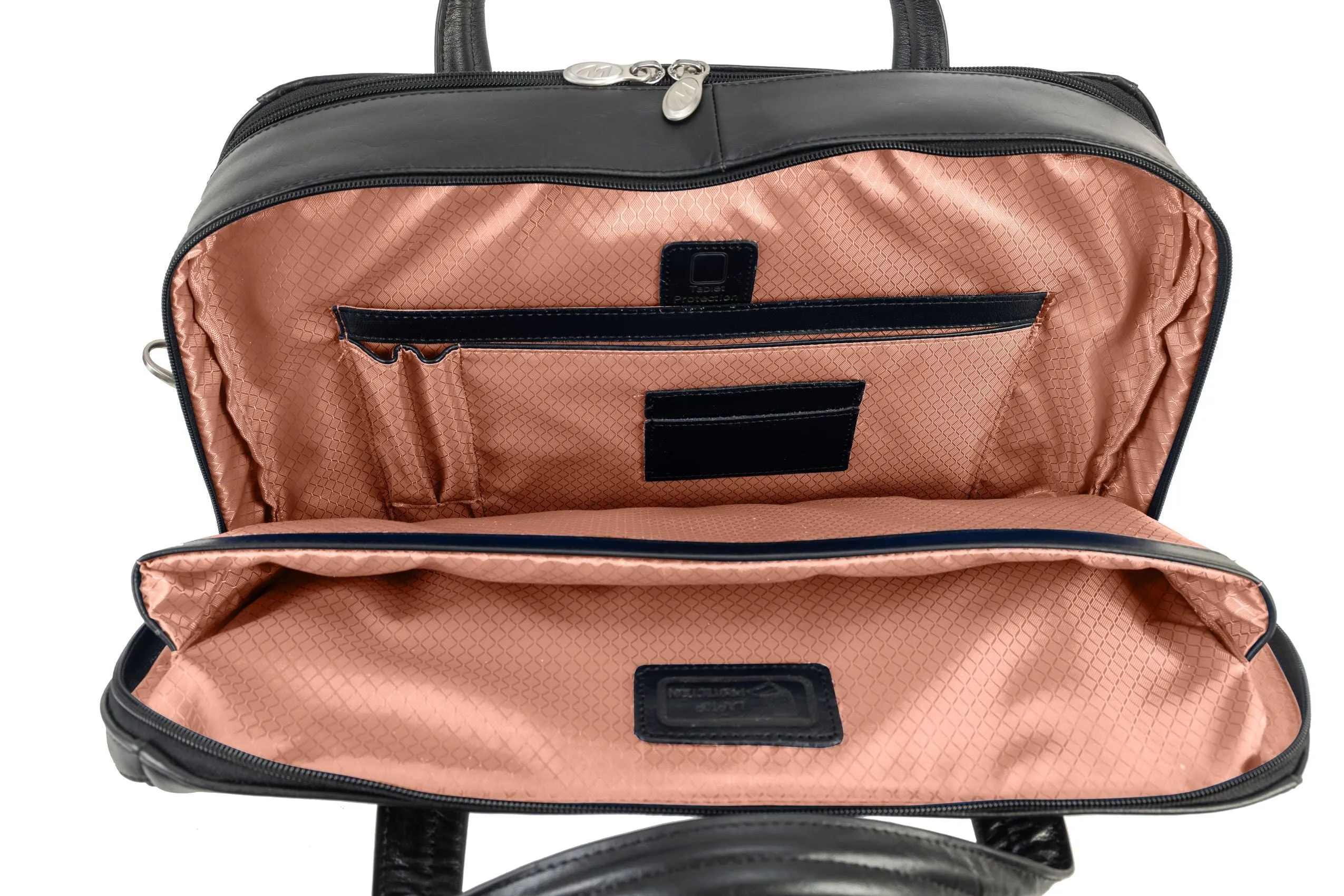 McKlein USA Harpswell 17" Leather Dual Compartment Laptop Briefcase Assorted Colors