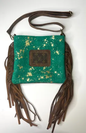 Medium Crossbody - green with gold acid (Patch)