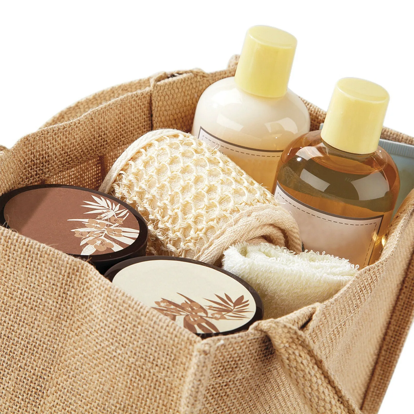Medium Size Burlap Jute Tote Bags, Natural Totes with Handle