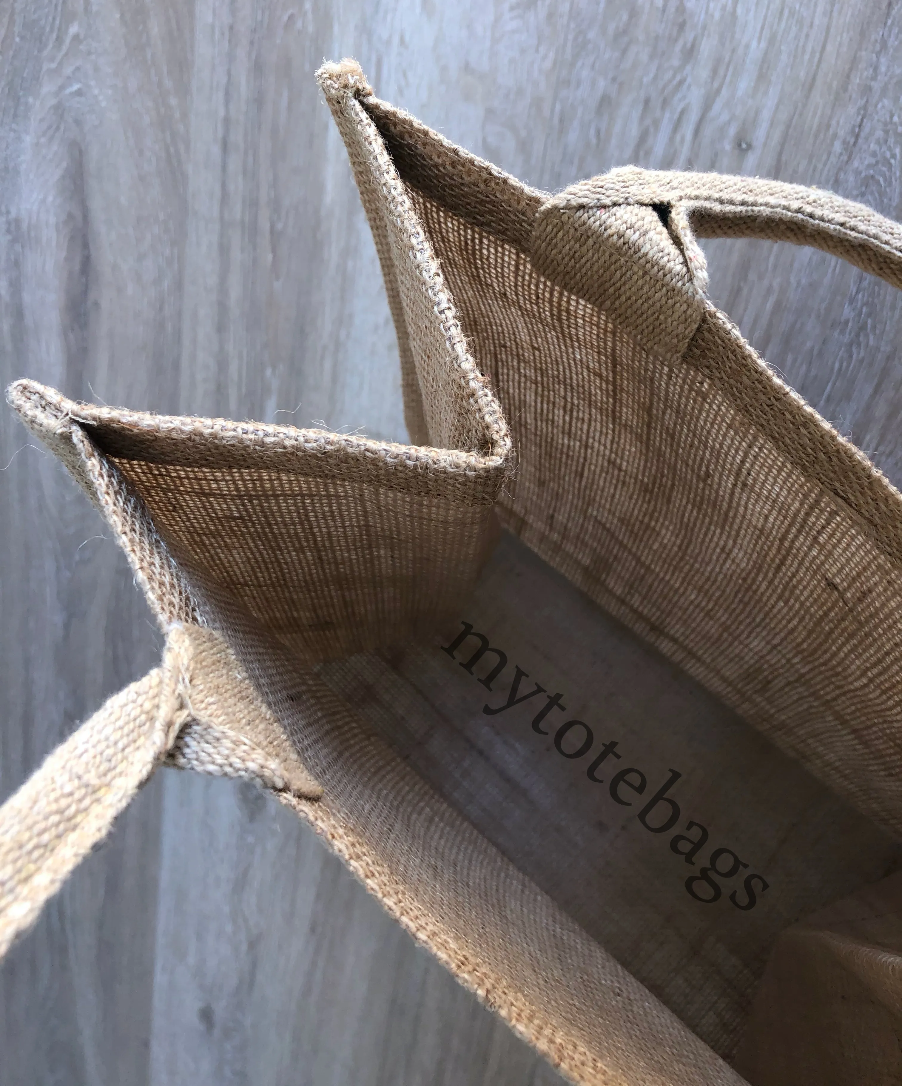 Medium Size Burlap Jute Tote Bags, Natural Totes with Handle