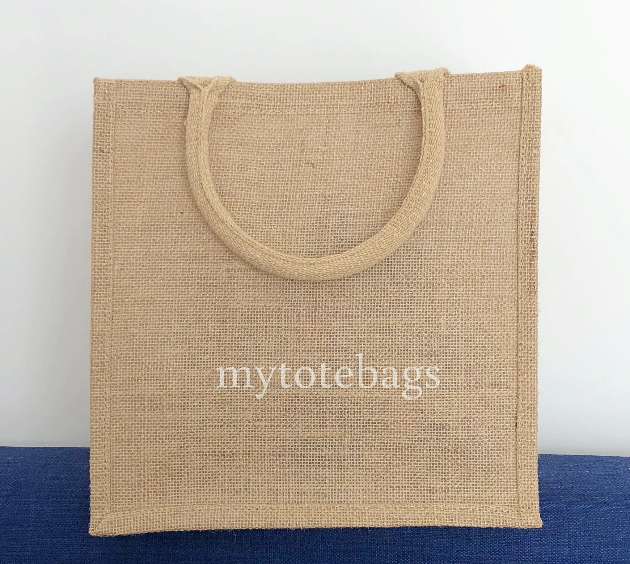 Medium Size Burlap Jute Tote Bags, Natural Totes with Handle