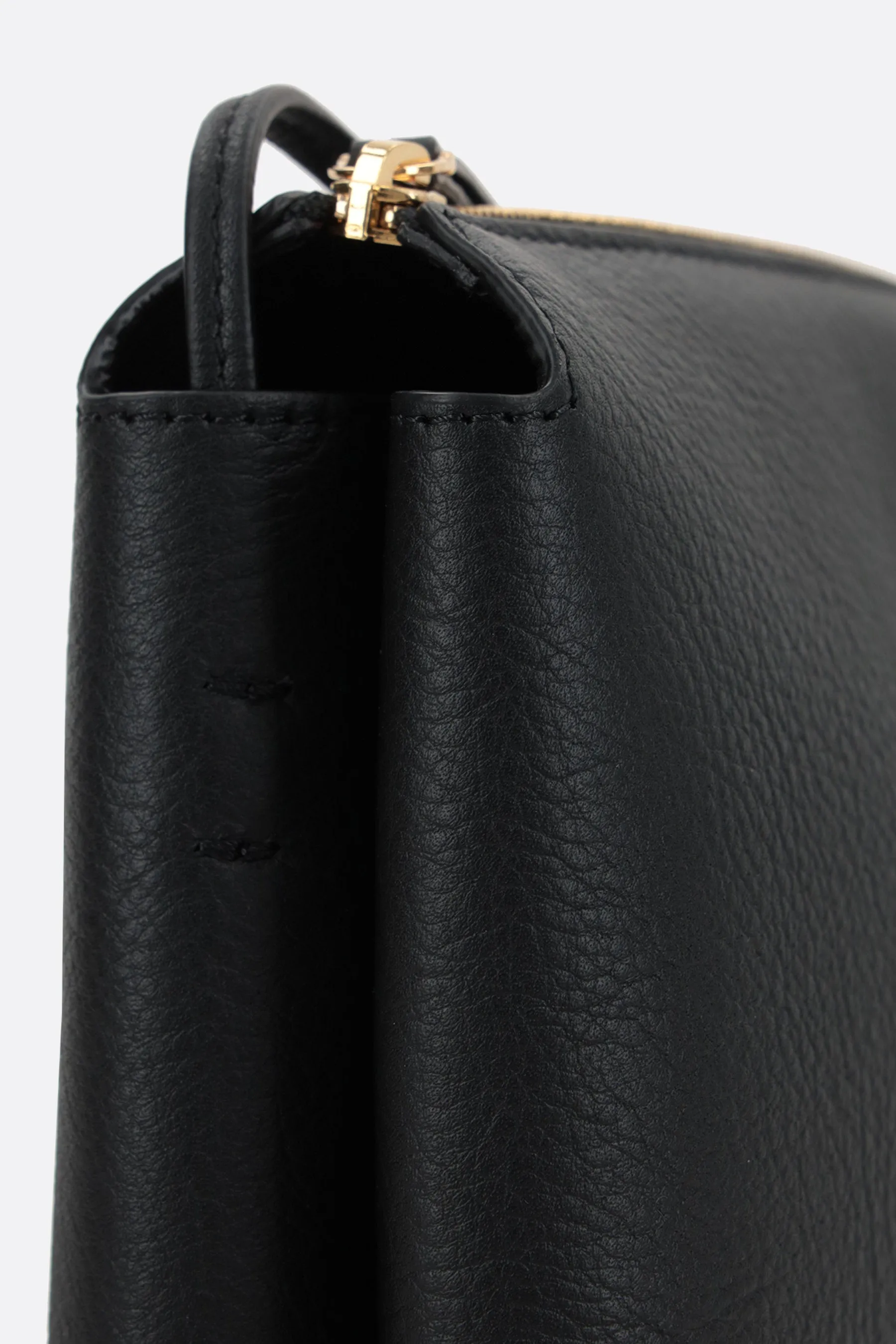 Mini Twin Grainy Leather Crossbody Bag