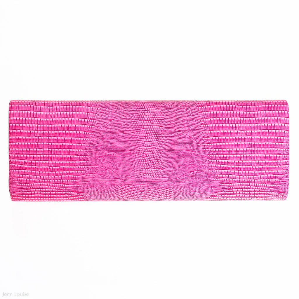 Mock Alligator Clutch (Pink)