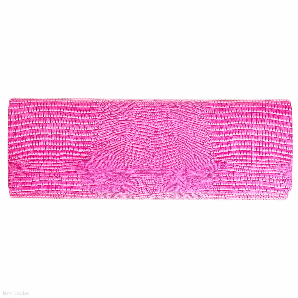 Mock Alligator Clutch (Pink)