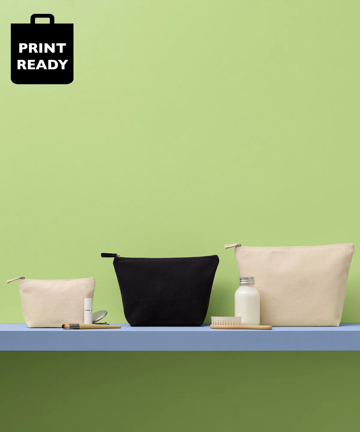 Natural - Recycled luxe canvas accessory bag