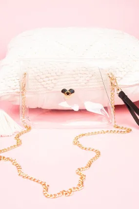 NGIL Heart Lock Clear Crossbody Bag