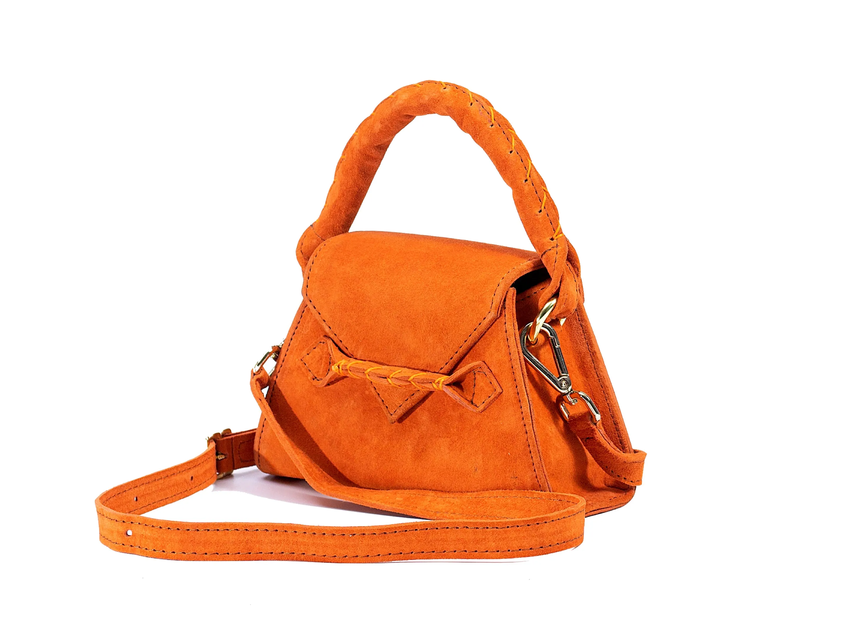 ORANGE SUEDE TOY ESE TOP HANDLE