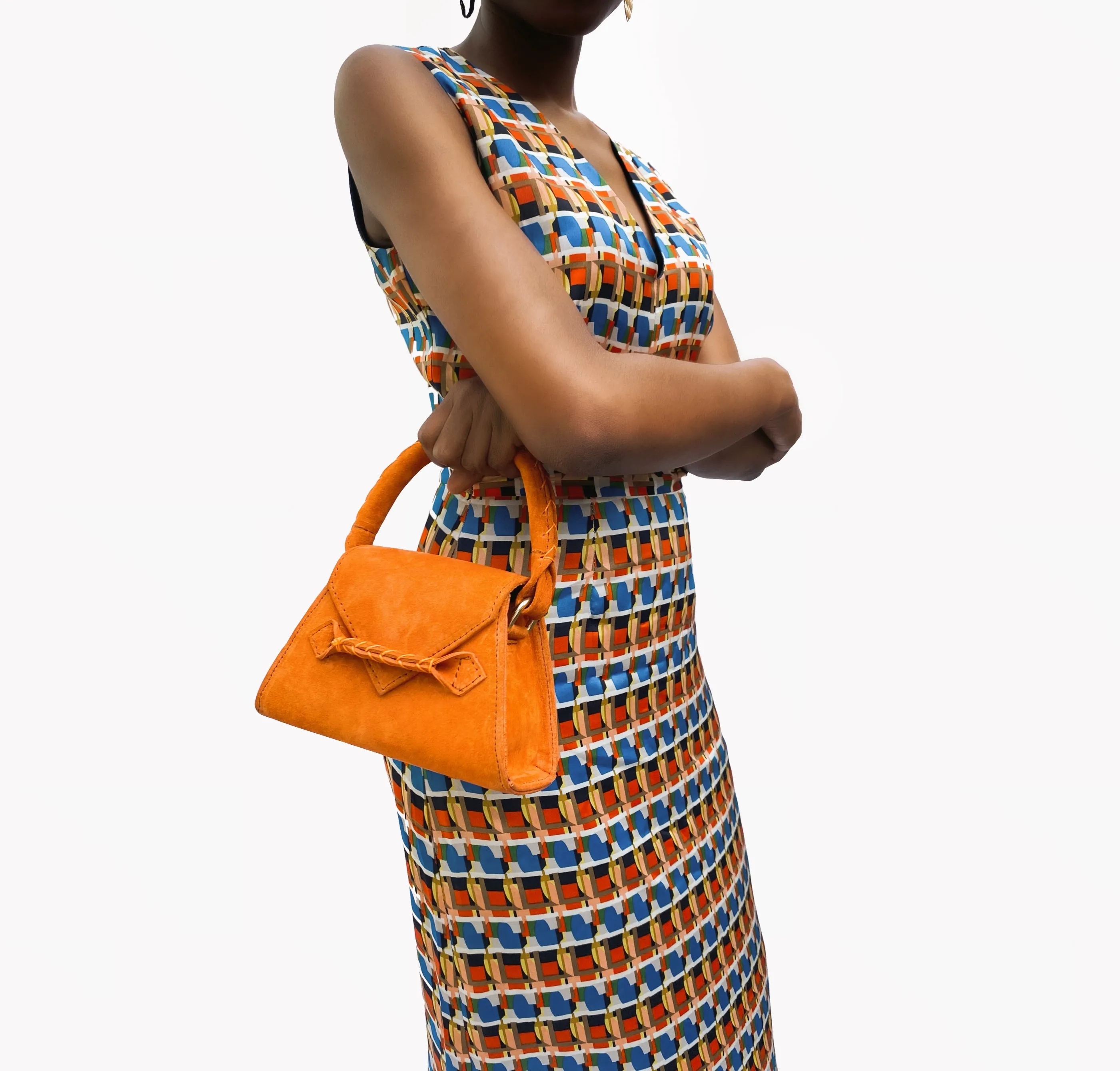 ORANGE SUEDE TOY ESE TOP HANDLE