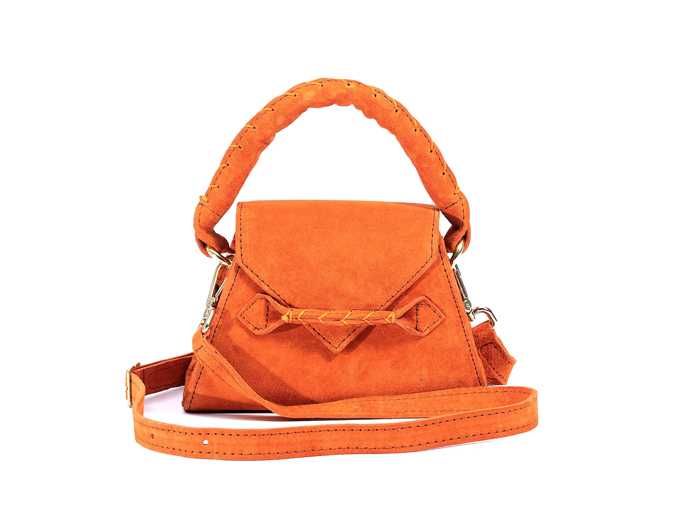 ORANGE SUEDE TOY ESE TOP HANDLE