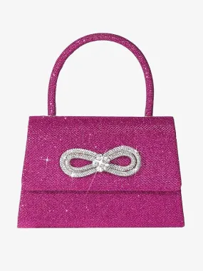 Polyester Solid Colour Multi Carry Crystals Rhinestone Chain Evening Bags