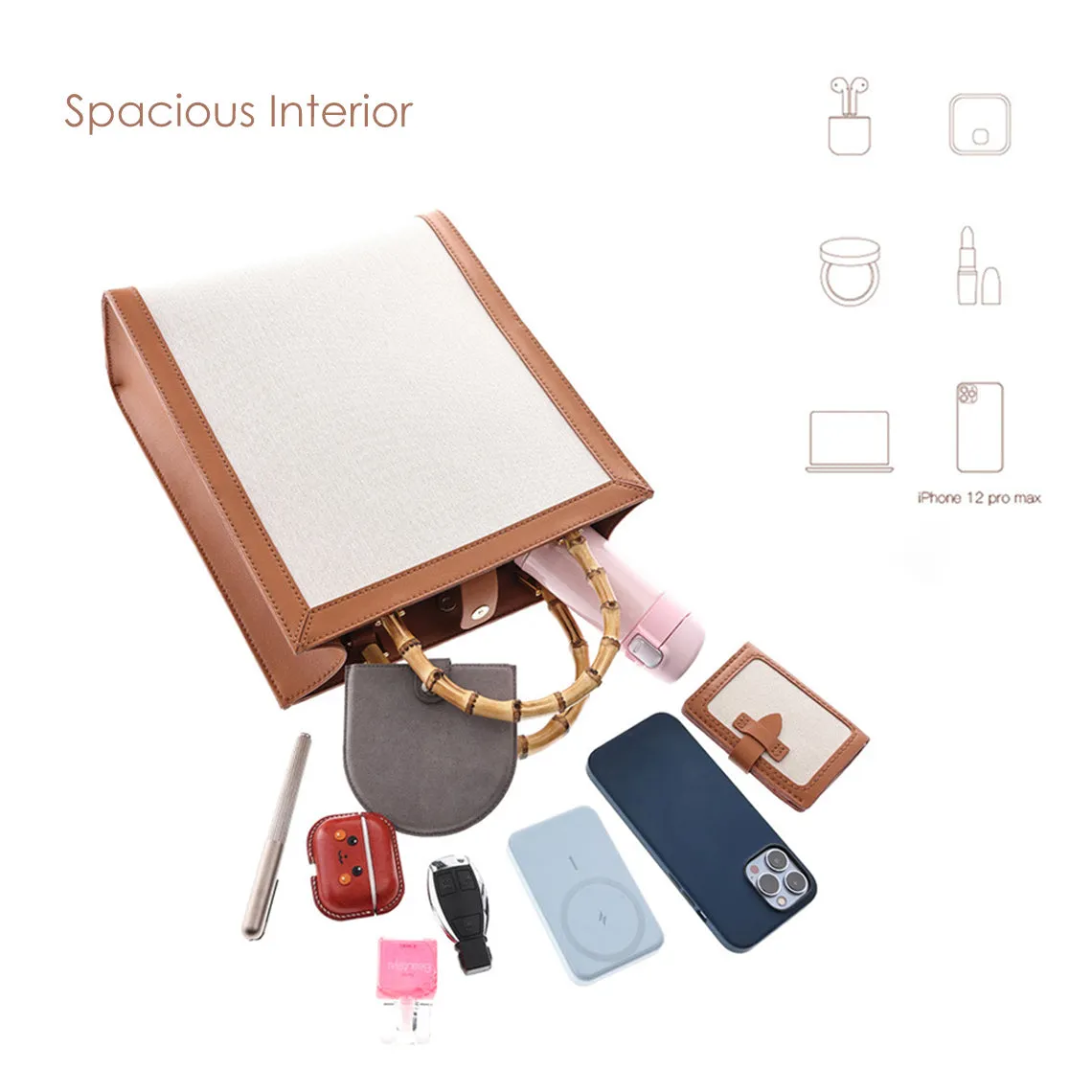 POPSEWING® Leather Dustbag Recycle Bamboo Handles Bag DIY Kit