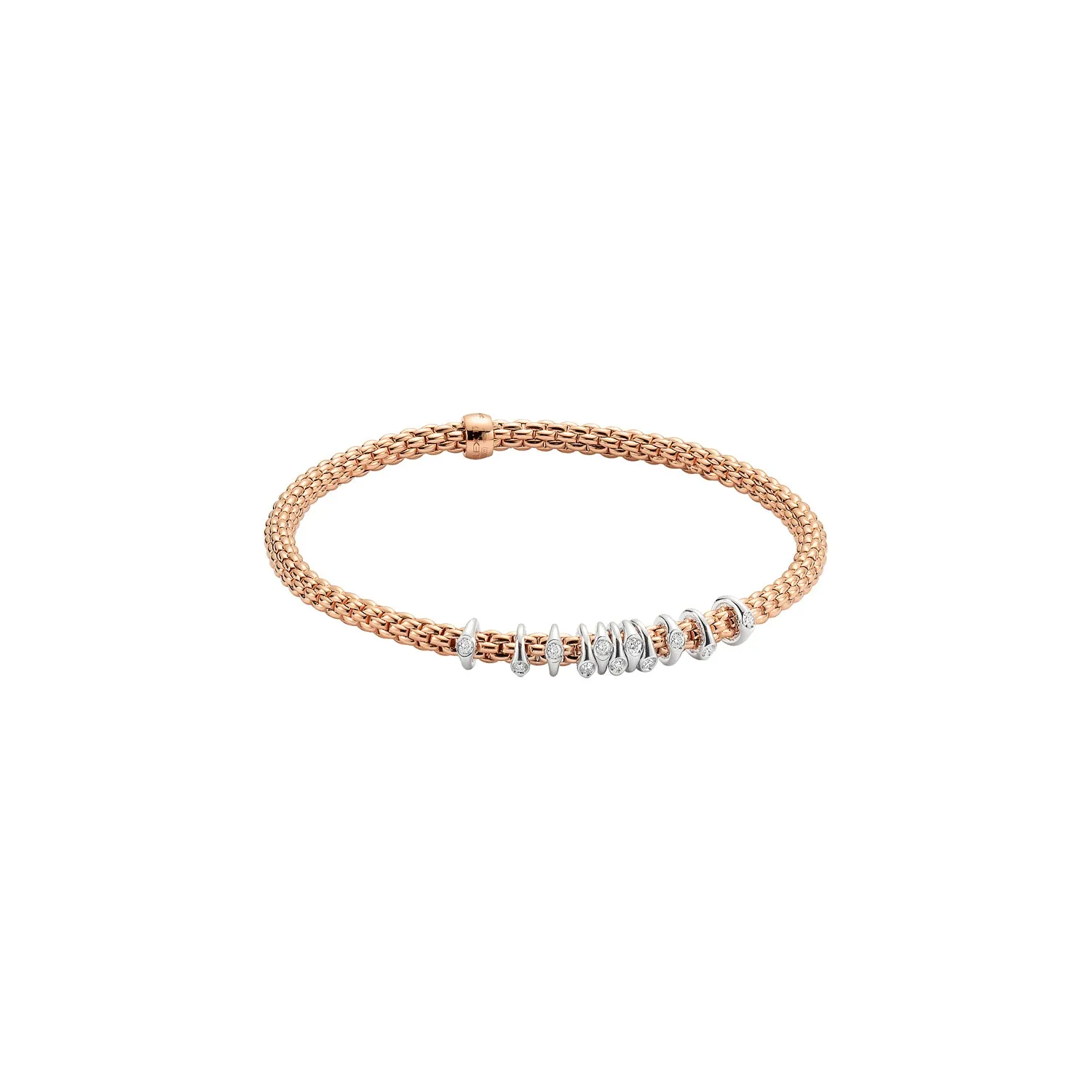 Prima Bracelet With Diamonds, Medium - 18ct Rose Gold - 74708BX_BB_R_XBX_00M
