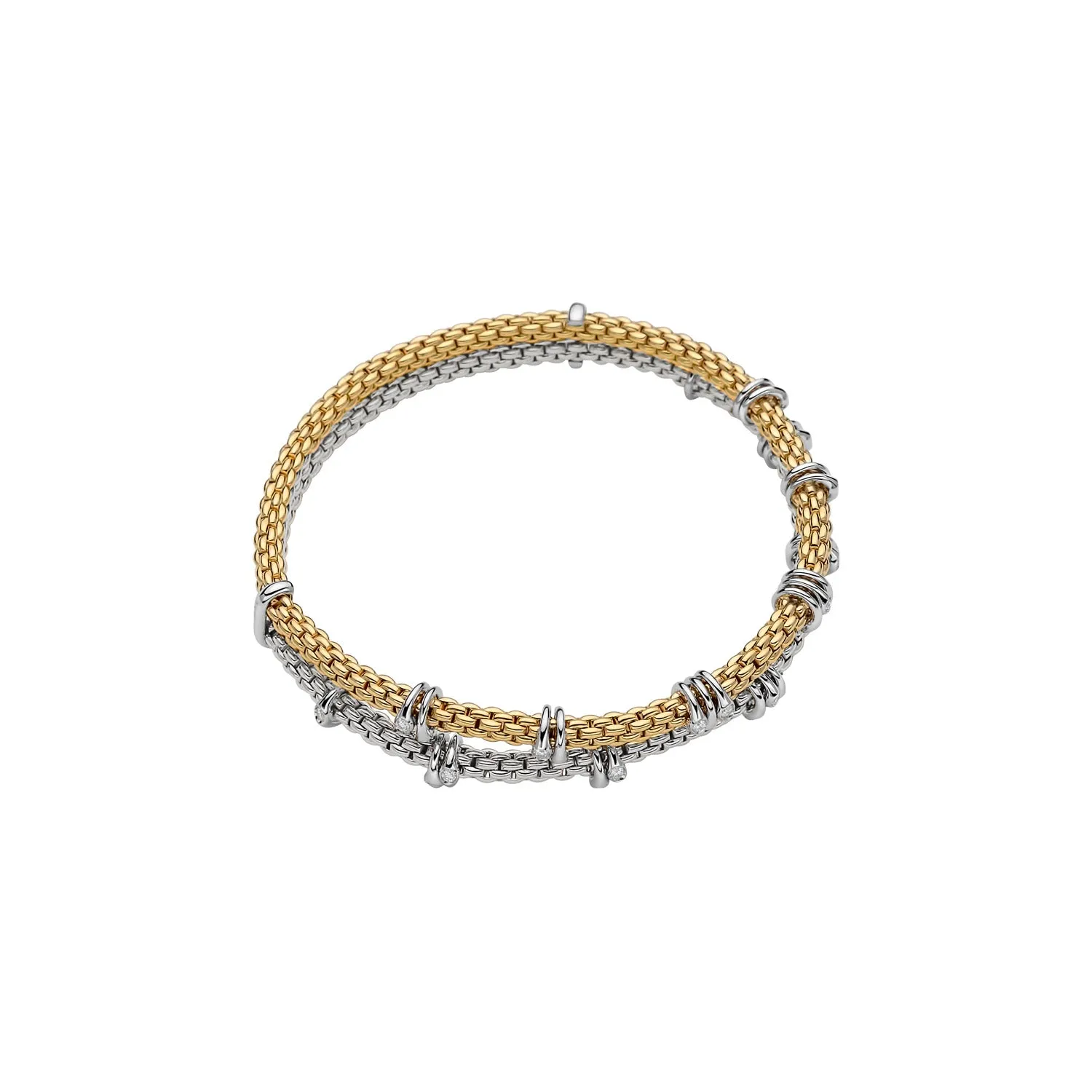 Prima Diamond Flex'it Double Bracelet, 0.37ct, Medium - 18ct Yellow/White Gold