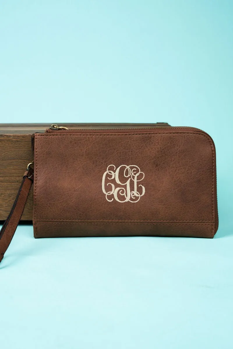 SALE! NGIL Brown Faux Leather Cassi Clutch