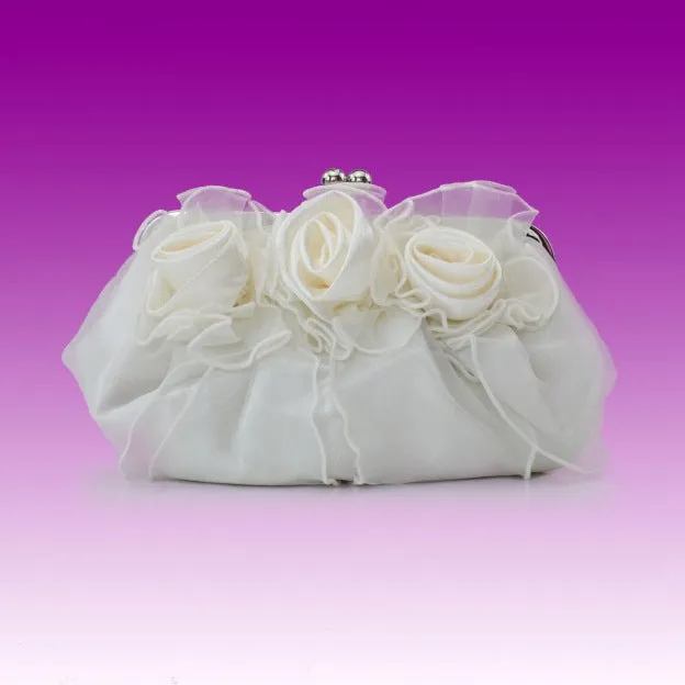 Silk Chain Clutches With Flower