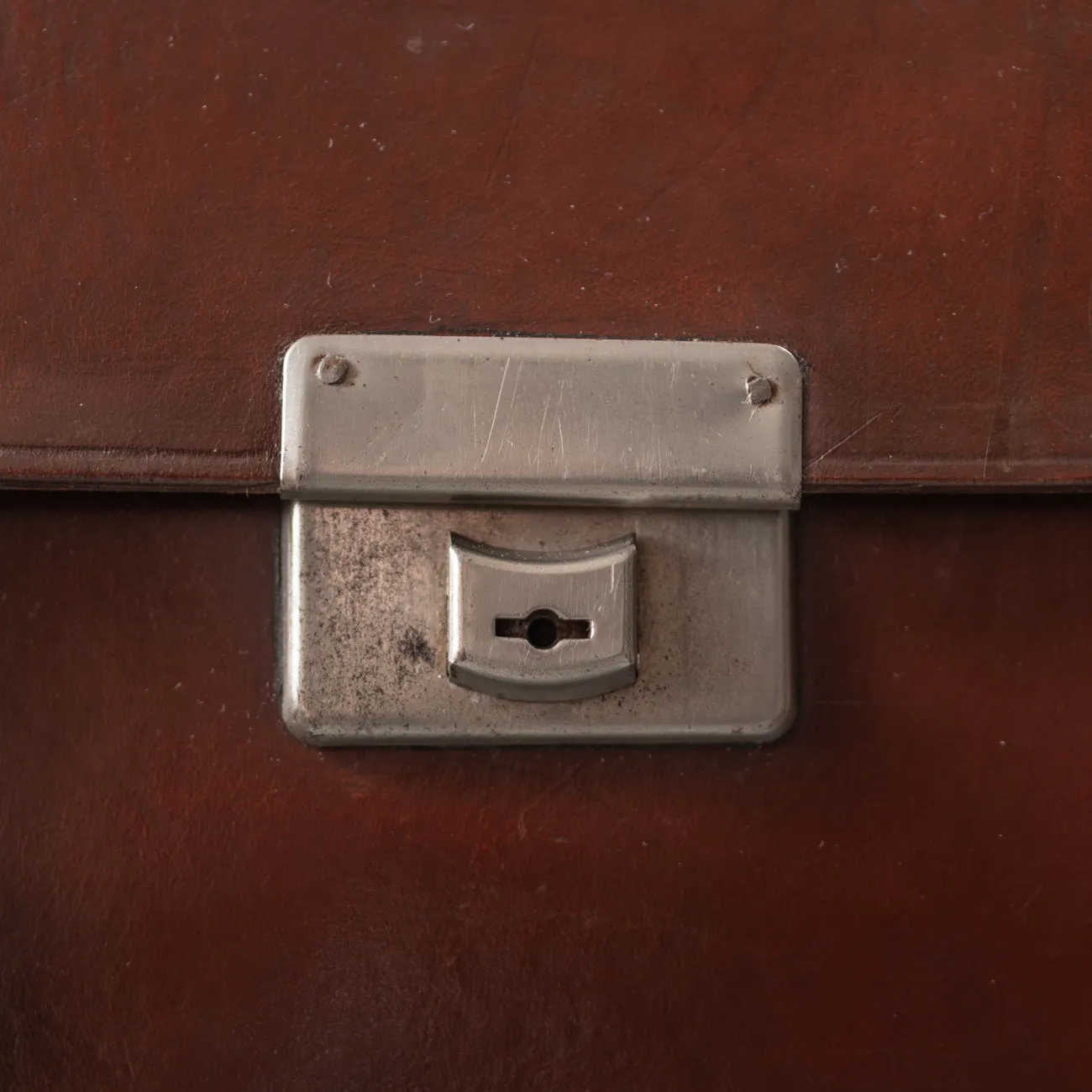 Small Flap-over Dark Brown Leather Briefcase