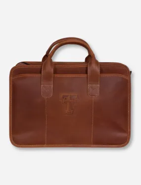 Texas Tech Buffalo Valley Tan Leather Briefcase