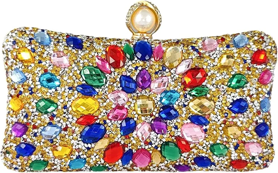 THE LUXE NK GLAM GIRL BELTS & ACCESSORY COLLECTION - GLAMOUR GIRL CRYSTAL RHINESTONE EVENING CLUTCH -MMA1055