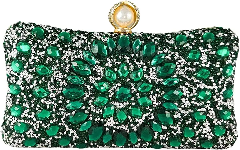 THE LUXE NK GLAM GIRL BELTS & ACCESSORY COLLECTION - GLAMOUR GIRL CRYSTAL RHINESTONE EVENING CLUTCH -MMA1055