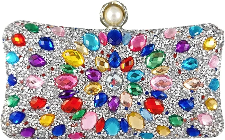 THE LUXE NK GLAM GIRL BELTS & ACCESSORY COLLECTION - GLAMOUR GIRL CRYSTAL RHINESTONE EVENING CLUTCH -MMA1055