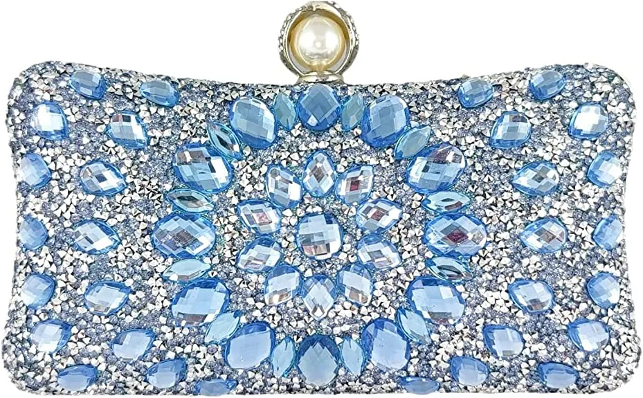 THE LUXE NK GLAM GIRL BELTS & ACCESSORY COLLECTION - GLAMOUR GIRL CRYSTAL RHINESTONE EVENING CLUTCH -MMA1055