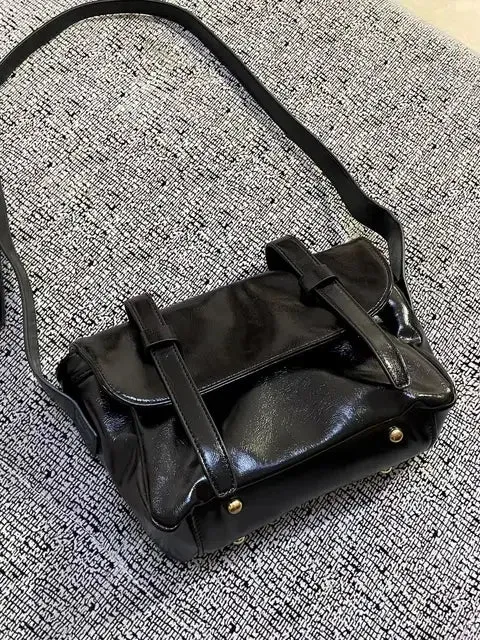 UAKISS  -  Trendy Fashion Luxury Design Handbags 2024 Vintage Office Lady Shoulder Crossbody Bag Elegant Y2k Solid Messenger Bags for Women