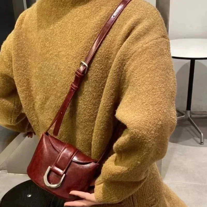 UAKISS  -  Vintage Streetwear Trendy Mini Bag Y2k Aesthetic Simple Solid Women's Handbags Casual All Match Shoulder Crossbody Bags Female