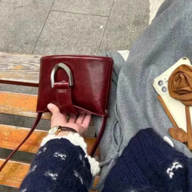 UAKISS  -  Vintage Streetwear Trendy Mini Bag Y2k Aesthetic Simple Solid Women's Handbags Casual All Match Shoulder Crossbody Bags Female