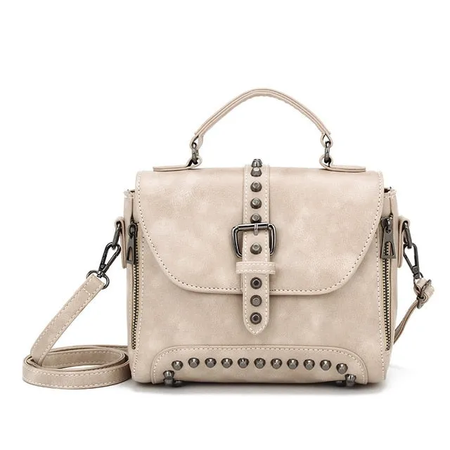 Vintage Rivet Small Leather Shoulder Bags