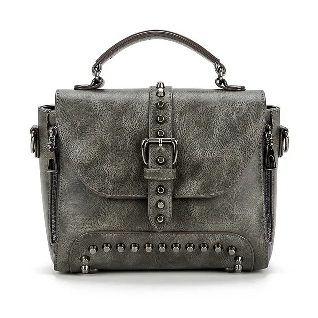 Vintage Rivet Small Leather Shoulder Bags