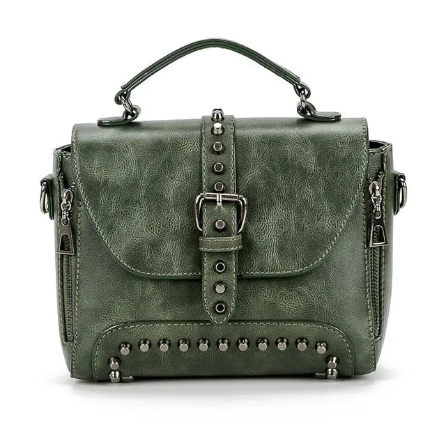 Vintage Rivet Small Leather Shoulder Bags