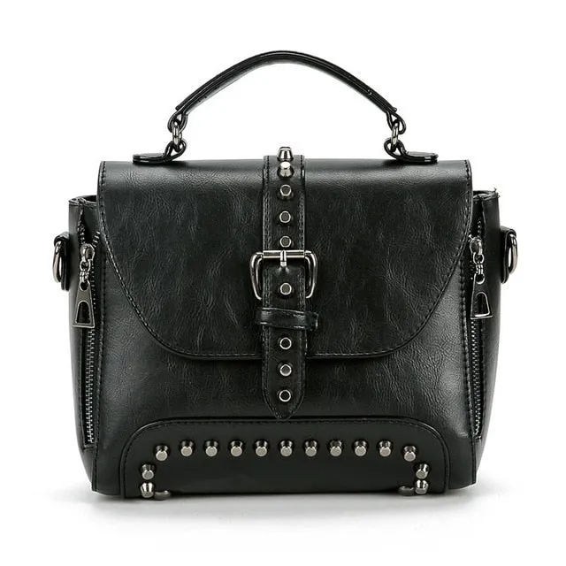 Vintage Rivet Small Leather Shoulder Bags