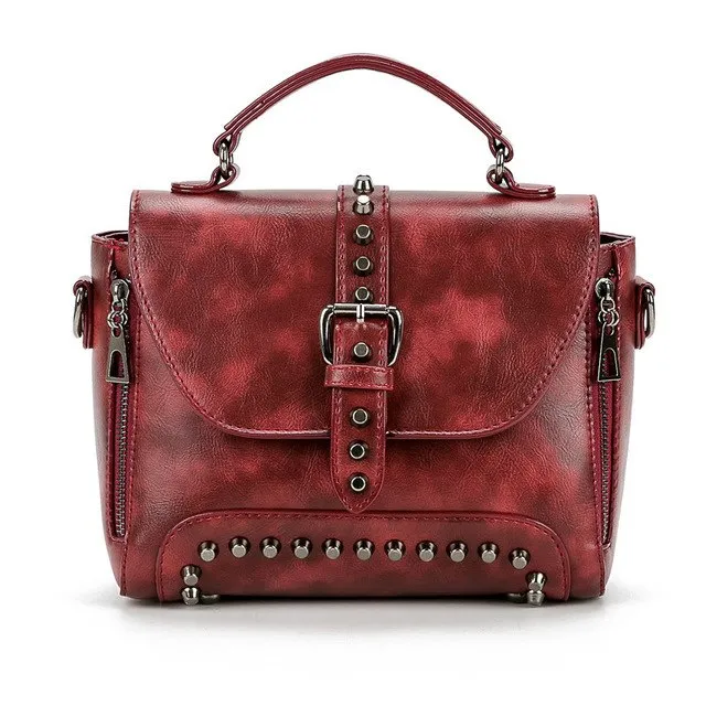 Vintage Rivet Small Leather Shoulder Bags