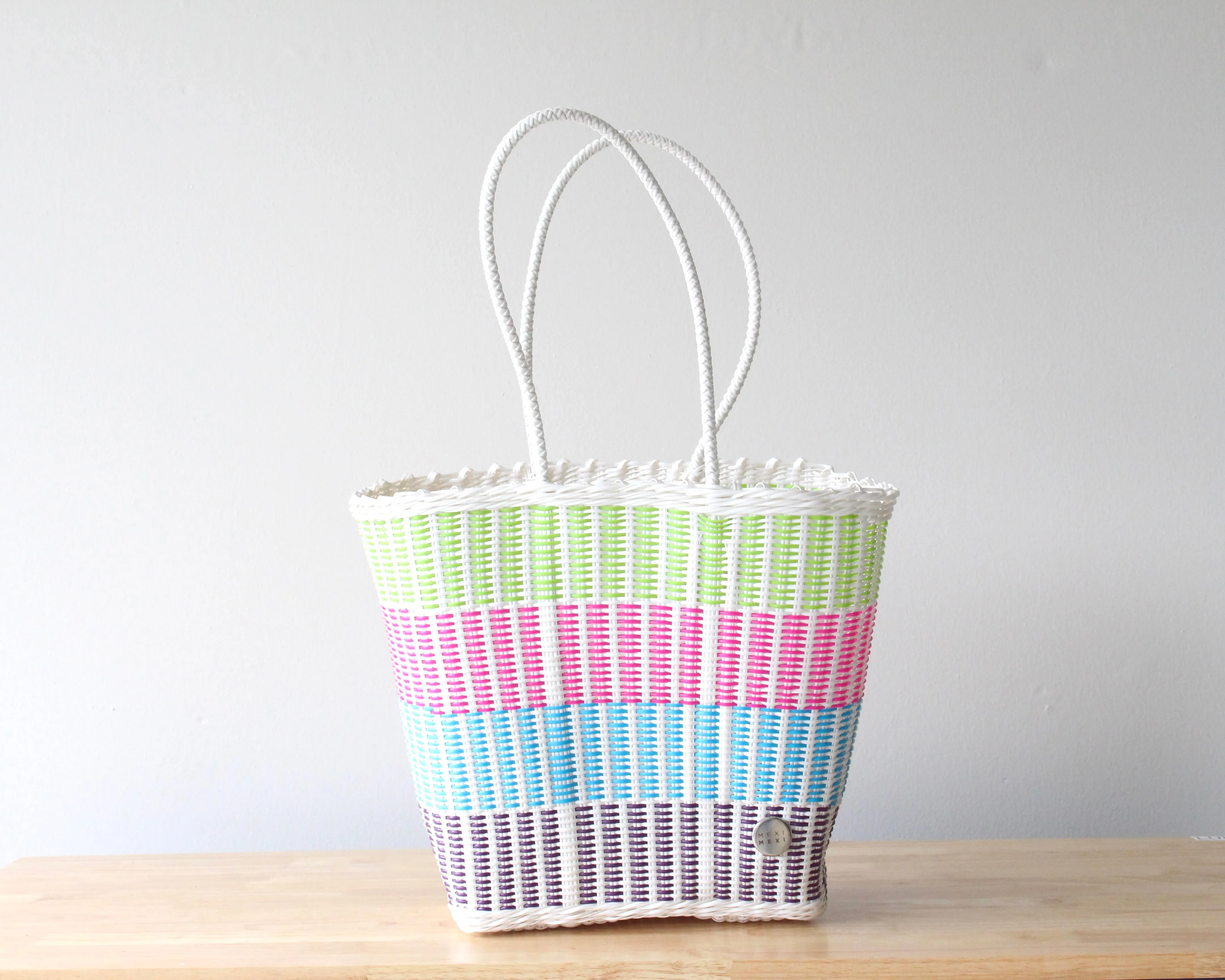White with pastels colors MexiMexi Tote