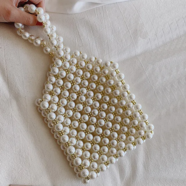 Women Pearl Weave Multi Class Crossbody Bags