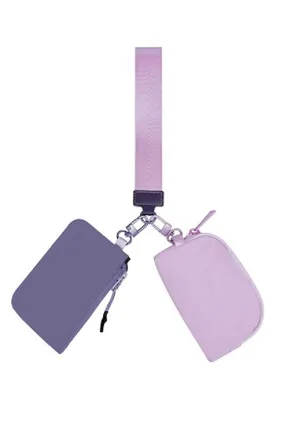 Zenana Venture Out Purple and Lavender Dual Pouch Wristlet